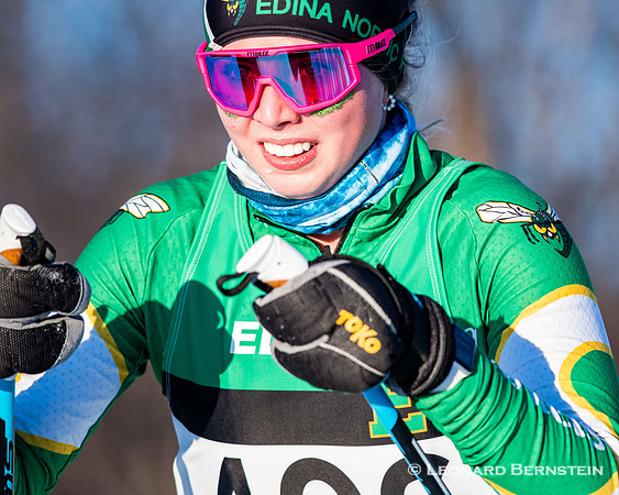MSHSL Lake Conference Nordic Ski (Varsity, JV) meet, Hyland Lake Park, Bloomington, MN. 27 January 2022.