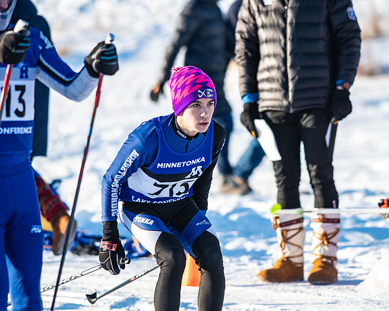 MSHSL Lake Conference Nordic Ski (Varsity, JV) meet, Hyland Lake Park, Bloomington, MN. 27 January 2022.